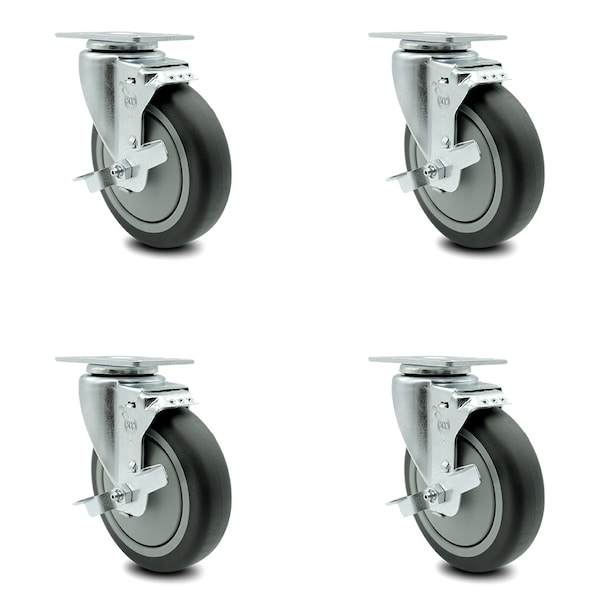 Cambro H06001 Dish Caddies Swivel Caster with Brake Replacement Set - SCC